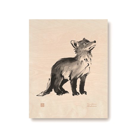 Plywood Poster Fox Cub
